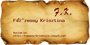 Füzessy Krisztina névjegykártya