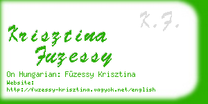 krisztina fuzessy business card